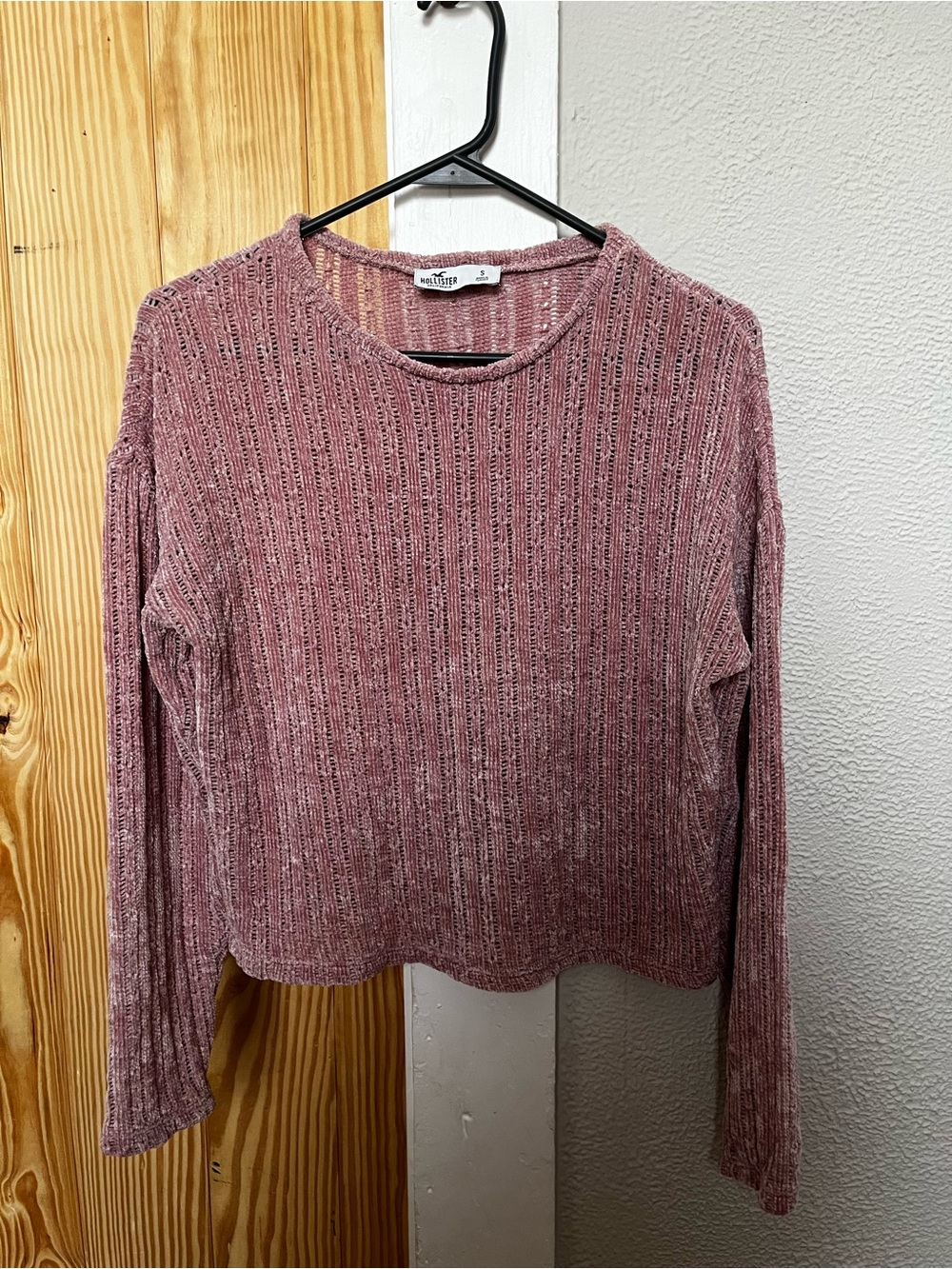 Hollister Y2K Ribbed Crewneck Sweater - Dusty Rose